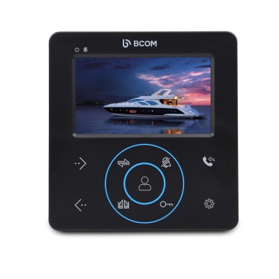Комплект видеодомофона BCOM BD-480 Black Kit: видеодомофон 4" и видеопанель