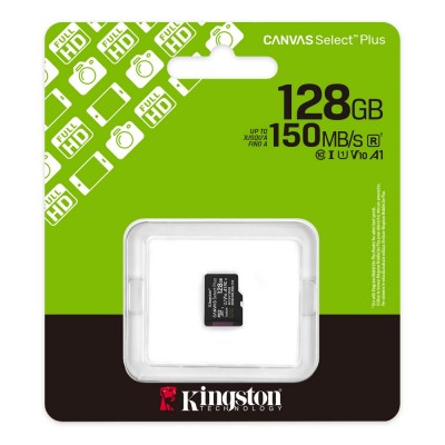 Карта памяти microSDXC Kingston 128Gb Canvas Select Plus Gen3 class 10 А1 UHS-I (SDCS3/128GBSP)