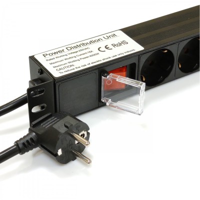Сетевой фильтр Kingda (KD-GER(16)N1008WKPDY30W19A) черный, 8 розеток с выключателем, длина кабеля 1.8 м