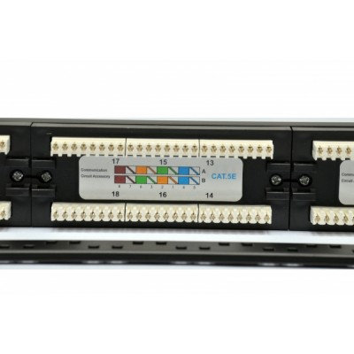 Патч-панель CMS 19" 24хRJ-45 UTP, кат. 5e c организатором кабеля