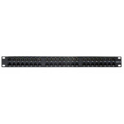 Патч-панель CMS 19" 48xRJ-45 UTP, кат. 6, 1U з організатором кабелю