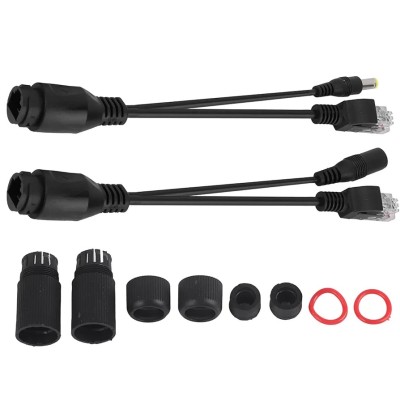 Passive PoE перехідник IP+DC - Extender over UTP, Waterproof (вологозахищений) Black