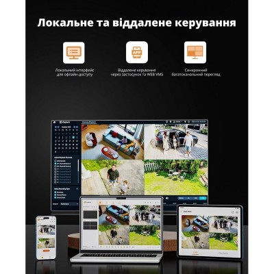 Комплект IP відеоспостереження CYVIO POE Dome 4Kit 4MP N2804D