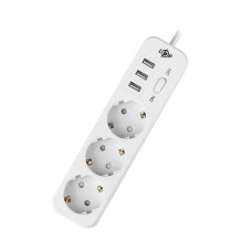 Мережевий фільтр Logicpower PREMIUM LP-X3 USB 4 м White (2200Вт)