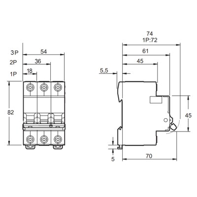 Автоматичний вимикач Lightwell MCB 3P 63A (DZ-47-63 C63)