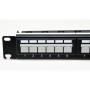 Патч-панель CMS 19" 24xRJ-45 UTP, кат. 6a з організатором кабелю і пластиковими шторками