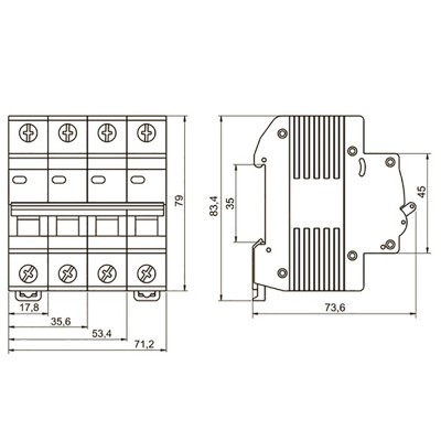 Автоматичний перемикач Lightwell JXQ5-125/4P для DIN-рейки