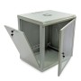 Шафа серверна SteelNet 12U 600 x 600 для мережевого обладнання (скло, сірий)