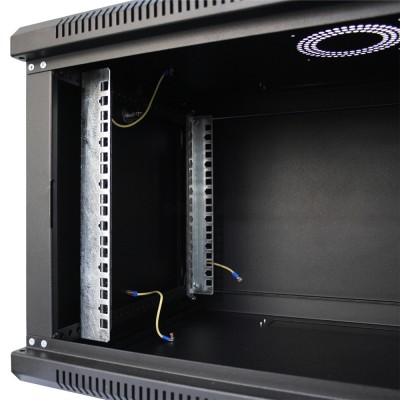 Шафа серверна SteelNet 9U 600 x 450 для мережевого обладнання (скло, чорний)