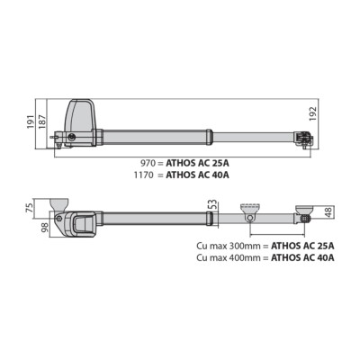 Автоматика для розпашних воріт BFT ATHOS AC A25 BASE KIT комплект
