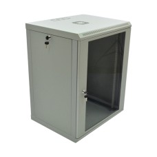 Шафа серверна SteelNet 15U 600 x 500 для мережевого обладнання (скло, сірий)