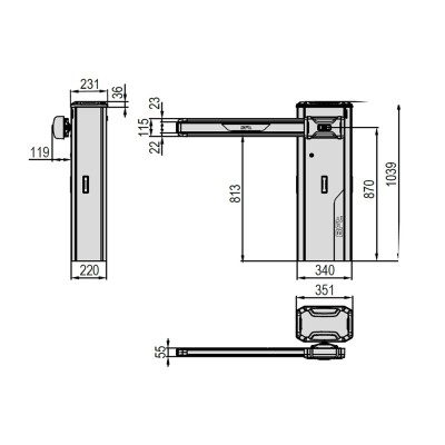 Автоматичний шлагбаум BFT GIOTTO BT B ULTRA 36 KIT зі стрілою 5 м