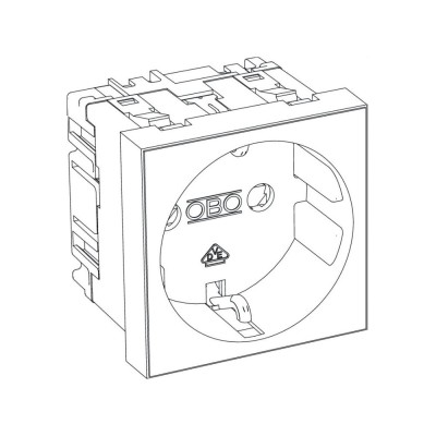 Розетка OBO Bettermann modul 45 із заземленням і шторками 250 В 16 A червона