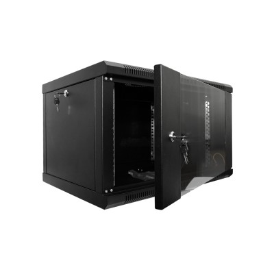 Шафа серверна SteelNet 7U 600 x 400 для мережевого обладнання (скло, чорний)