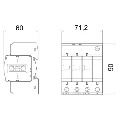 Обмежувач перенапруг OBO Bettermann Тип I+II V50-B+C 3+NPE (5093654)