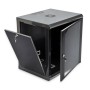Шафа серверна SteelNet 12U 600 x 600 для мережевого обладнання (скло, чорний)