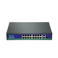 Некерований 19-портовий PoE-комутатор Hisource Hi-F1621GBL-C з 16 портами PoE