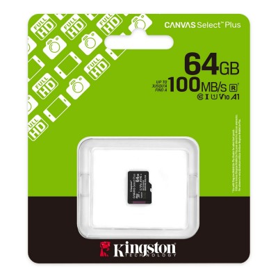 Карта пам'яті microSDXC Kingston 64Gb Canvas Select Plus Gen3 class 10 А1 UHS-I (SDCS3/64GBSP)