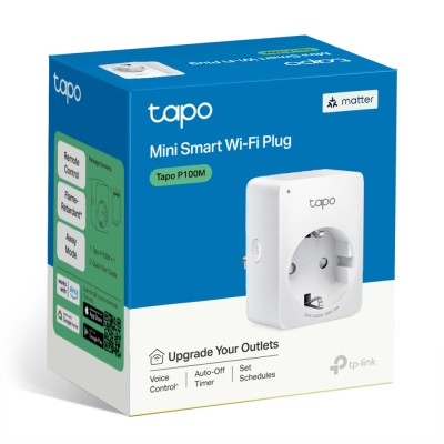 Розумна розетка компактна TP-LINK Tapo P100M N300 BT 10A