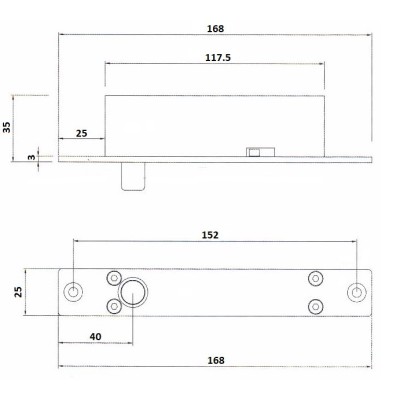 Замок електроригельний SEVEN BL-728T