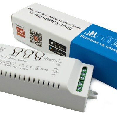 Умное двухканальное Wi-Fi реле SEVEN HOME S-7049