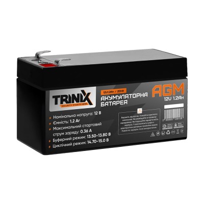Аккумуляторная батарея 12В 1.2Ач Trinix 12V1.2Ah/20Hr AGM свинцово-кислотная