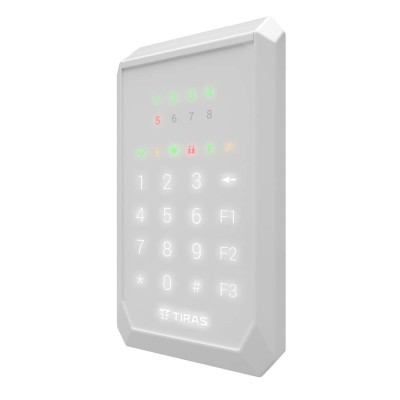 Клавиатура Tiras K-PAD8+ White на 8 индикаторов зон со встроенным считывателем NFC/Mifare