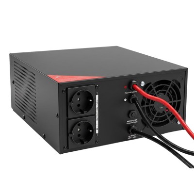 Инвертор Kraft KRF-AVR1000VA/800W-12V с правильной синусоидой под внешний аккумулятор