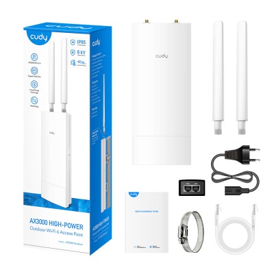 Точка доступа внешняя WiFi 6 2.5G Cudy AP3000 OUTDOOR с поддержкой Mesh двухдиапазонная