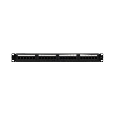 Патч-панель 24 порти NVC-PN-01/24 CAT5/CAT6 19" 1U неекранована, з заднім організатором кабелю