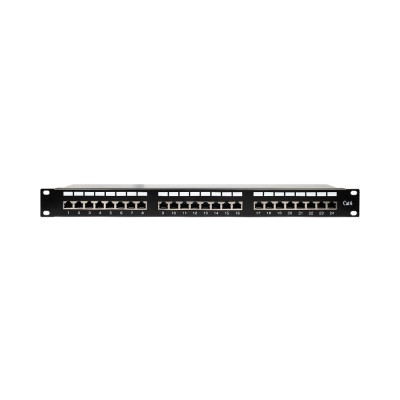 Патч-панель 24 порти NVC-PN-12/24 CAT5/CAT6 19" 1U екранована