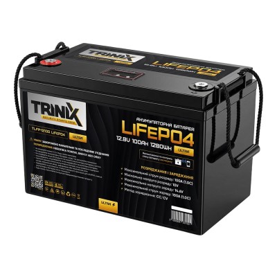 Акумуляторна батарея літій-залізо-фосфатна 12.8В 100А*год Trinix TLFP-12100 Ultra LiFePO4 з Bluetooth (Black)