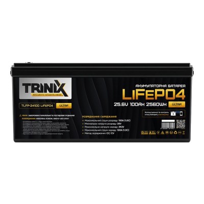 Акумуляторна батарея літій-залізо-фосфатна 25.6В 100А*год Trinix TLFP-24100 Ultra LiFePO4 з Bluetooth (Black)