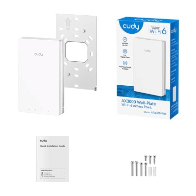 Точка доступа настенная WiFi 6 Cudy AP3000 Wall с поддержкой Mesh двухдиапазонная гигабитная AX3000