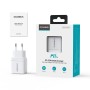 Мережевий зарядний пристрій Choetech PD6052 PD35W GAN A+C White