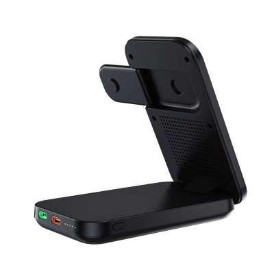 Повербанк з підставкою 10000mAh Choetech B750 Black QC3.0 PD3.0 бездротова зарядка смартфонів та Apple Watch