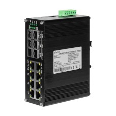 PoE-комутатор 14-портовий керований L2+ E-LINK ETH-IMC2408MP гігабітний з 8 портами PoE, 240W