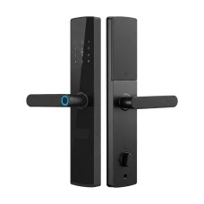 Замок біометричний автономний Trinix TRL-5404BTF Black L/R з Bluetooth, зчитувачем відбитків пальців і карт Mifare