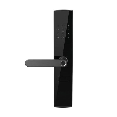Замок біометричний автономний Trinix TRL-5404BTF Black L/R з Bluetooth, зчитувачем відбитків пальців і карт Mifare