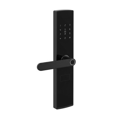 Замок біометричний автономний Trinix TRL-5404BTF Black L/R з Bluetooth, зчитувачем відбитків пальців і карт Mifare