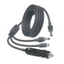 Кабель живлення 3 в 1 для Starlink Mini E-NET автомобільний прикурювач, DC Plug та USB Type-C Plug 5м