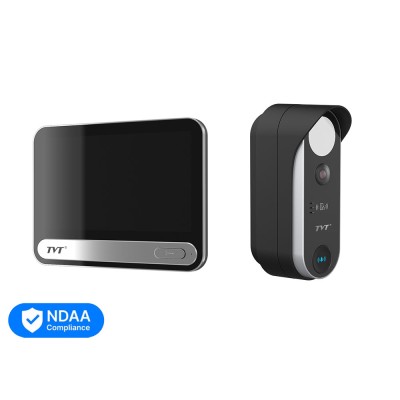 Комплект IP-відеодомофона з WiFi TVT TE-KT6101-001 Black: відеодомофон 7" TD-E2137-PE/TP/WF, відеопанель 2Mp TD-E3110-IC/PE/WF, кутовий кронштейн, монтажна коробка з козирком