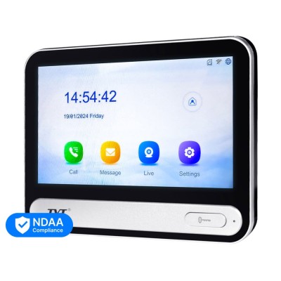 Комплект IP-відеодомофона з WiFi TVT TE-KT6101-001 Black: відеодомофон 7" TD-E2137-PE/TP/WF, відеопанель 2Mp TD-E3110-IC/PE/WF, кутовий кронштейн, монтажна коробка з козирком