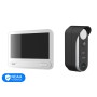 Комплект IP-відеодомофона з WiFi TVT TE-KT6101-001 White: відеодомофон 7" TD-E2137-PE/TP/WF, відеопанель 2Mp TD-E3110-IC/PE/WF, кутовий кронштейн, монтажна коробка з козирком