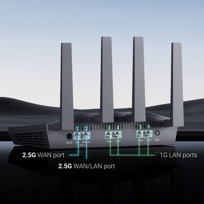 WiFi 6 маршрутизатор GL.iNet Flint 2 (GL-MT6000-EU) 2.5G дводіапазонний