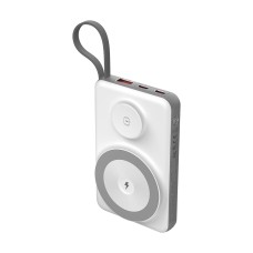 Повербанк 10000mAh Choetech B695 White QC3.0 PD3.0 бездротова зарядка смартфонів та Apple Watch