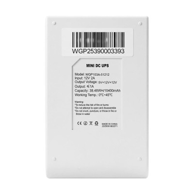 Джерело безперебійного живлення Mini UPS WGP UPS103A 10400mAh 5V/12V/12V, Li-ion 4*2.6Ah, для роутера та оптичного терміналу