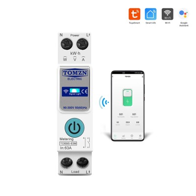 Умный автоматический выключатель Wi-Fi (Tuya) TOMZN TOB9S-63M 63A с мониторингом энергопотребления