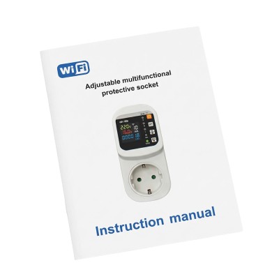 Розумна розетка з реле контролю напруги та струму з Wi-Fi (Tuya) TOMZN TOSVA-16LW EU 16A, моніторинг енергоспоживання, захист від витоку струму