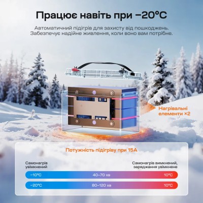 Аккумуляторная батарея литий-железо-фосфатная с Bluetooth и подогревом стартерная/тяговая 12.8В 165А*час LiFePO4 LiTime Dual Purpose